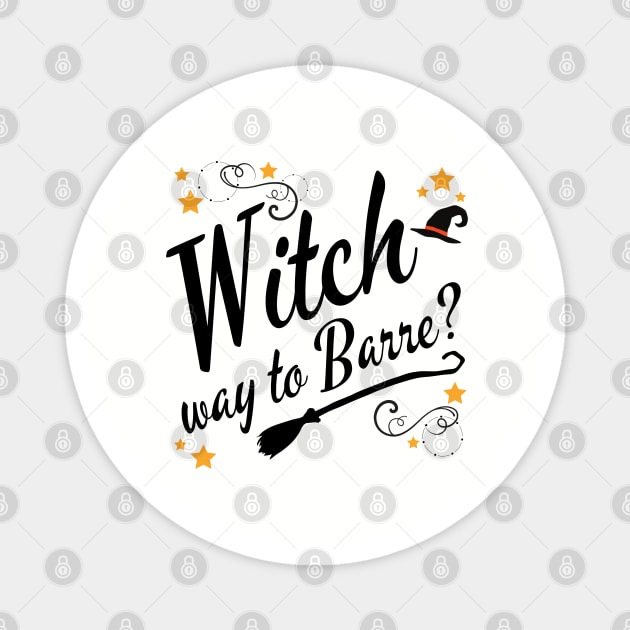 Witch Way to Barre Halloween Magnet by MalibuSun